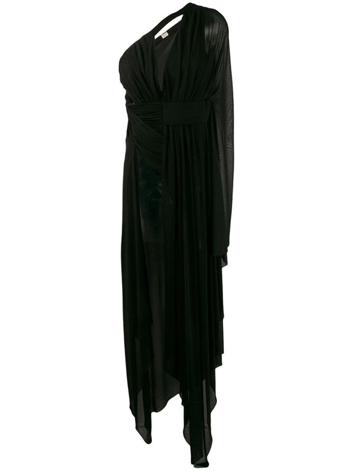 Saint Laurent Draped Asymmetric Blouse - Black