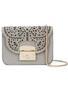Furla Laser-cut Detail Shoulder Bag - Grey