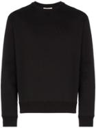 Valentino Logo Embossed Cotton Sweatshirt - Black