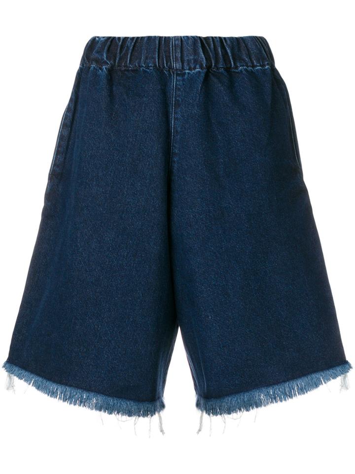 Marques'almeida Frayed Edges Denim Shorts - Blue