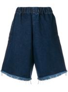 Marques'almeida Frayed Edges Denim Shorts - Blue