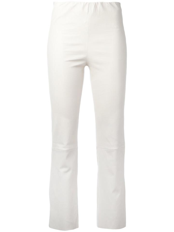 By Malene Birger - Florentina Cropped Trousers - Women - Lamb Skin - 40, White, Lamb Skin