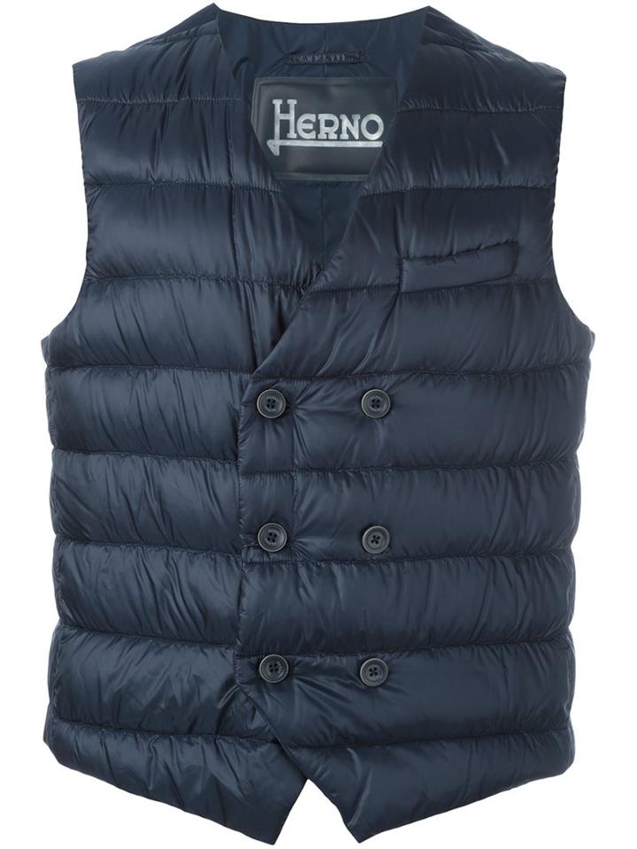 Herno Padded Gilet, Men's, Size: 50, Blue, Feather Down/polyamide