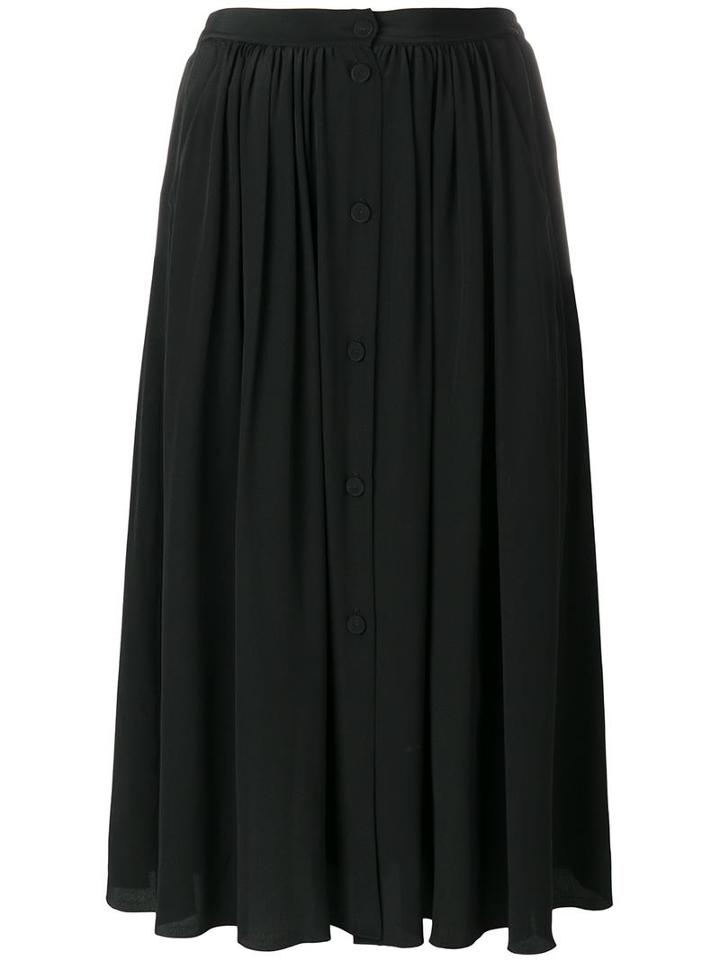 Forte Forte Buttoned Midi Skirt, Women's, Size: 1, Black, Silk/cupro