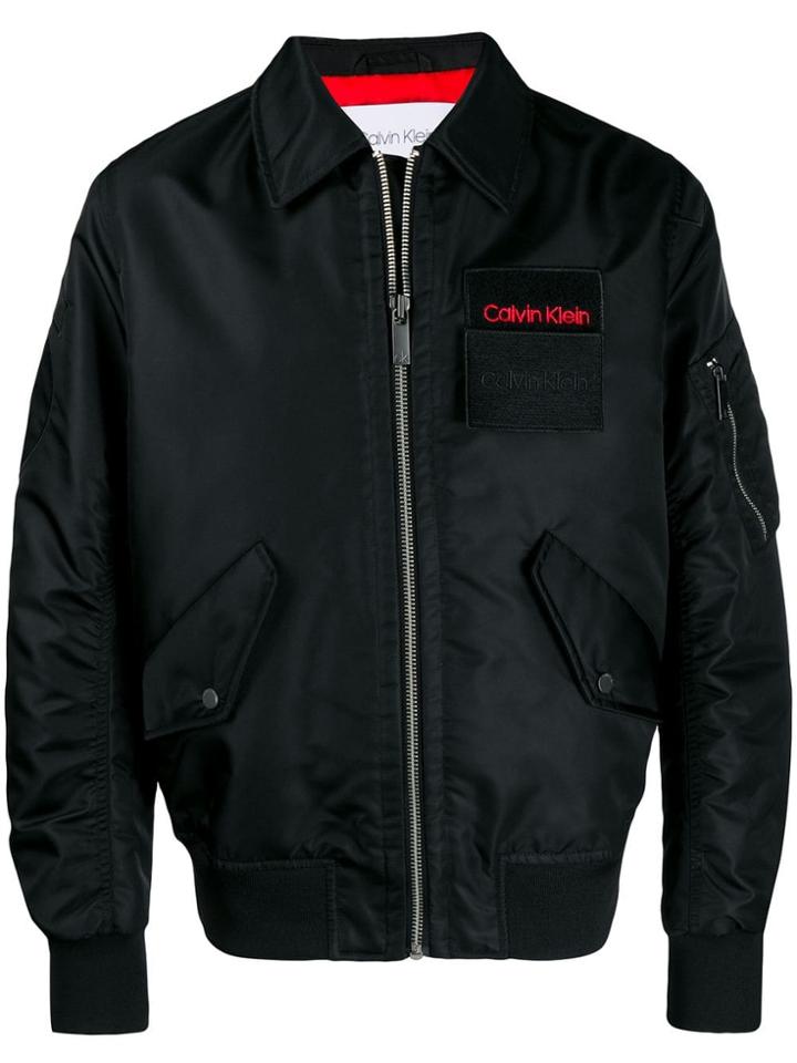 Calvin Klein Logo Bomber Jacket - Black