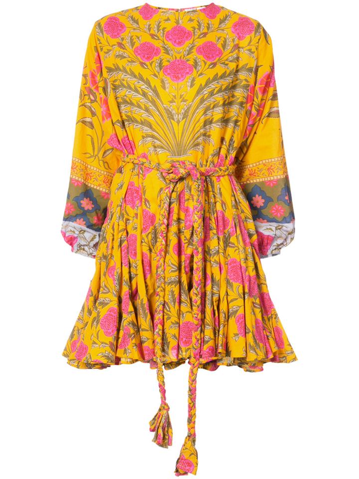 Rhode Resort Floral-print Dress - Yellow & Orange