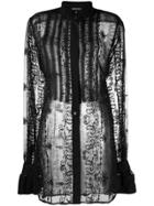 Ann Demeulemeester Embroidered Sheer Shirt - Black