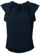 Estnation - Sleeveless Tied Neck Blouse - Women - Polyester - 38, Blue, Polyester