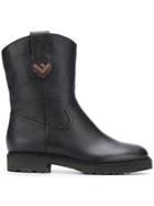 Fendi Crossgrain Leather Boots - Brown