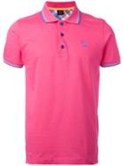 Paul & Shark Logo Embroidered Polo Shirt, Men's, Size: Large, Pink/purple, Cotton