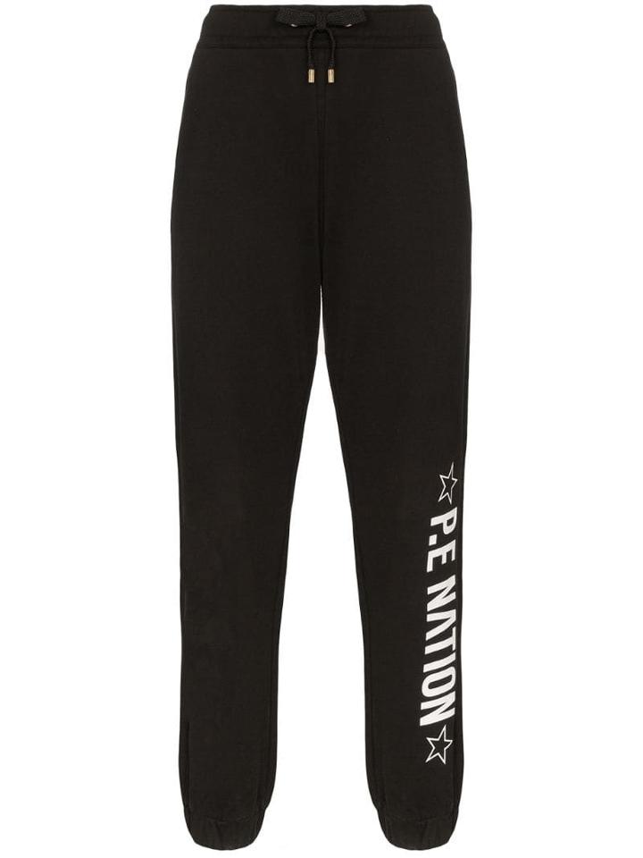 P.e Nation Downclimb Logo-printed Sweatpants - Black