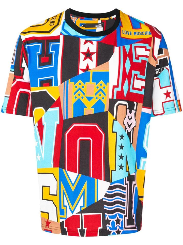 Love Moschino Mixed-print T-shirt - Blue