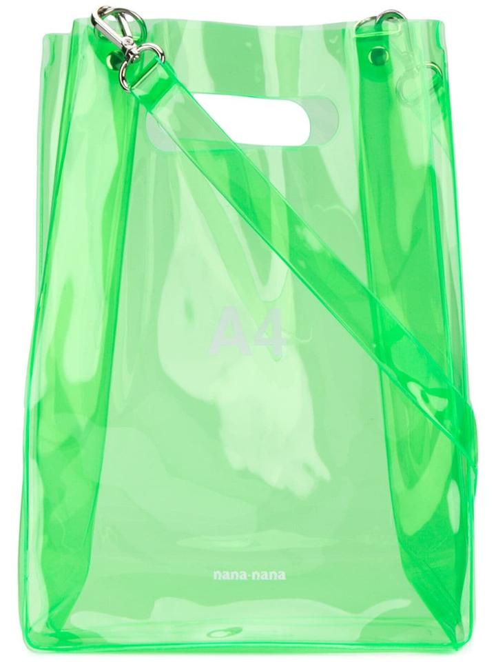 Nana-nana Transparent Tote Bag - Green