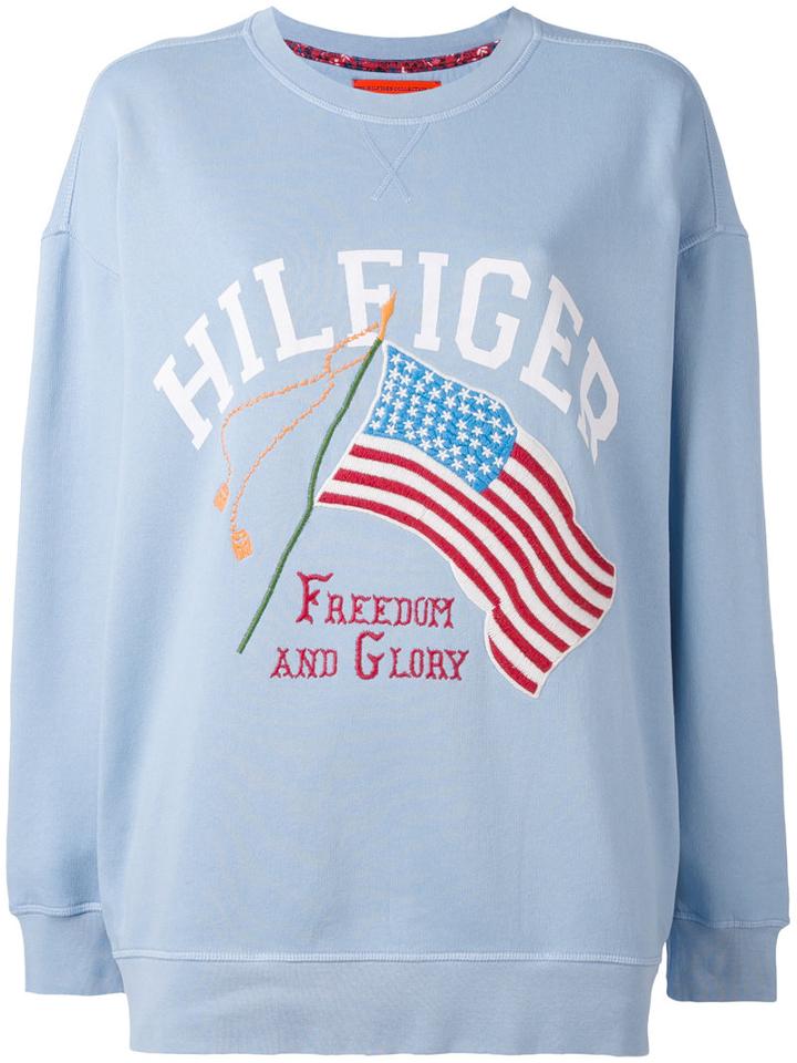 Hilfiger Collection - 'freedom And Glory' Sweatshirt - Women - Cotton/polyester - S, Blue, Cotton/polyester