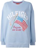 Hilfiger Collection - 'freedom And Glory' Sweatshirt - Women - Cotton/polyester - S, Blue, Cotton/polyester