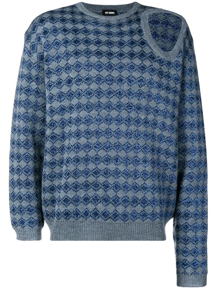 Raf Simons Metallic Jacquard Jumper - Grey