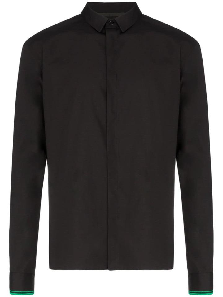 Haider Ackermann Button Down Embroidered Sleeve Shirt - Black