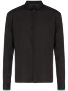 Haider Ackermann Button Down Embroidered Sleeve Shirt - Black