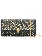 Alexander Mcqueen Studded Skull Wallet With Chain - Black
