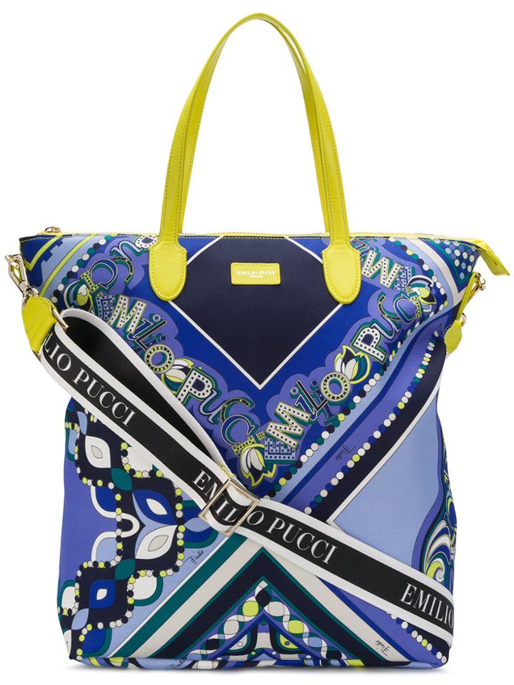 Emilio Pucci Abstract Print Tote Bag - Blue