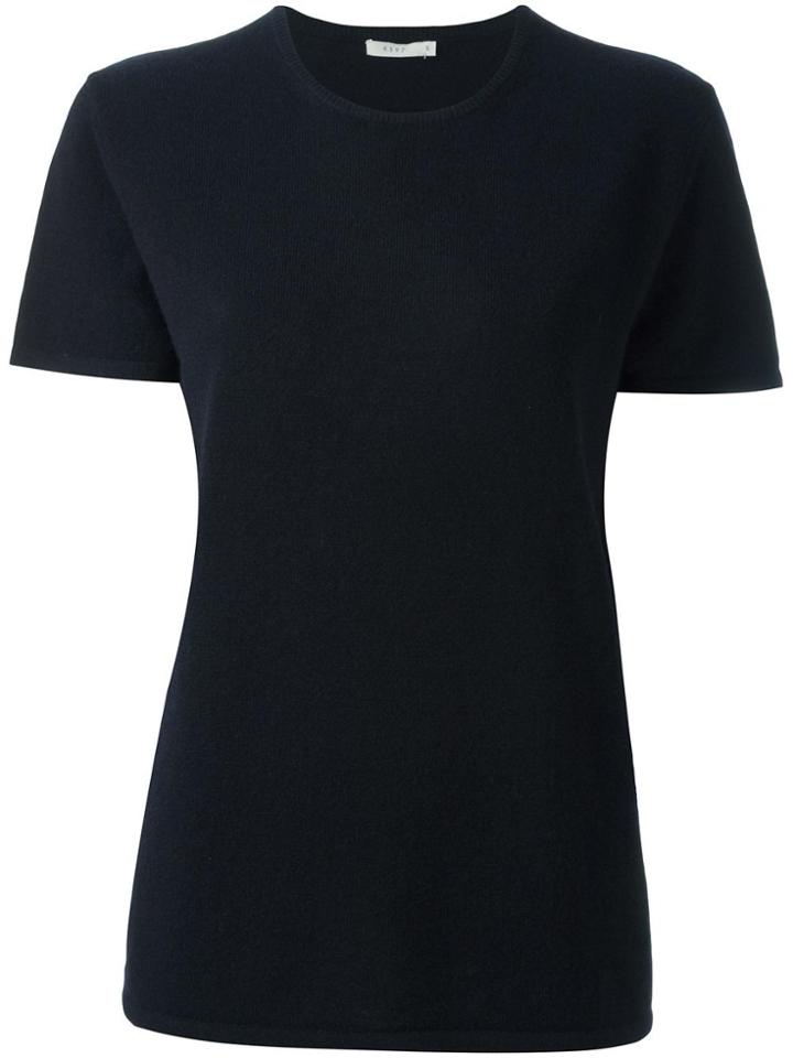 6397 Cashmere Ribbed Collar T-shirt - Blue