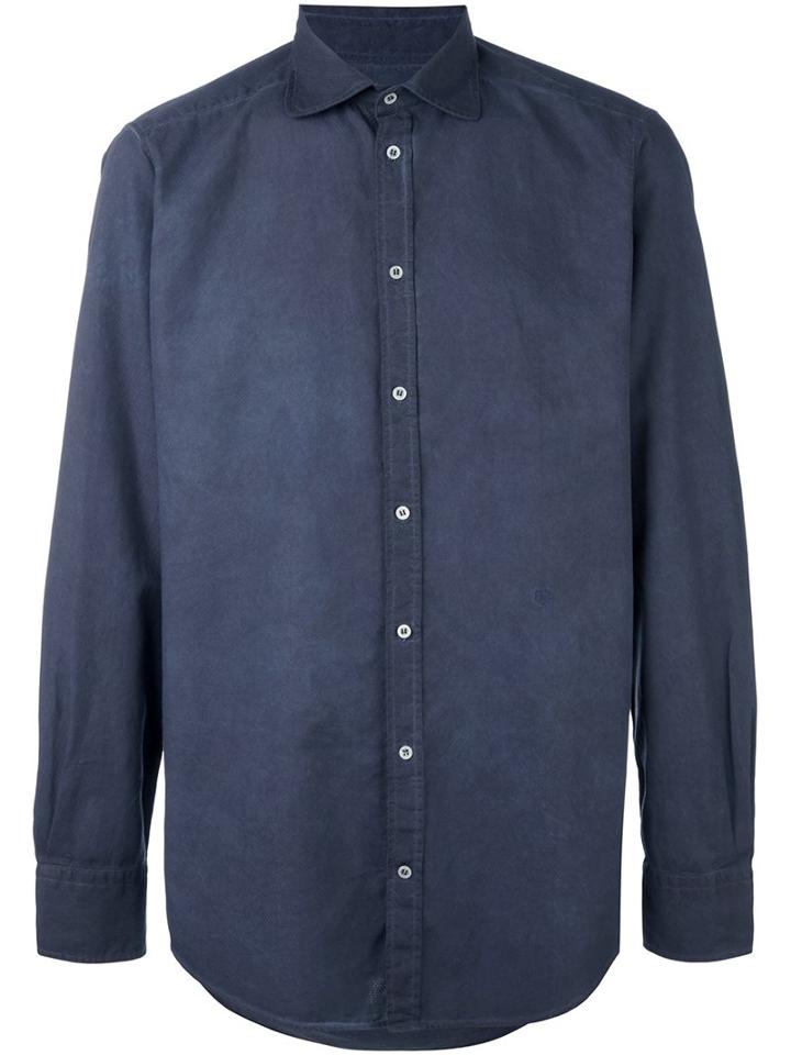 Massimo Alba Long Sleeve Shirt, Men's, Size: Large, Blue, Cotton