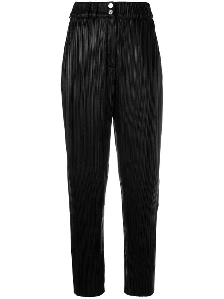 Balmain Micro Pleated Trousers - Black