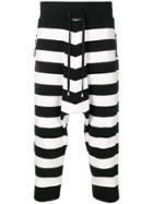Unconditional Striped Drop-crotch Shorts - Black