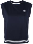 Adidas - Three Stripe Tank Top - Women - Cotton/polyester - 36, Blue, Cotton/polyester