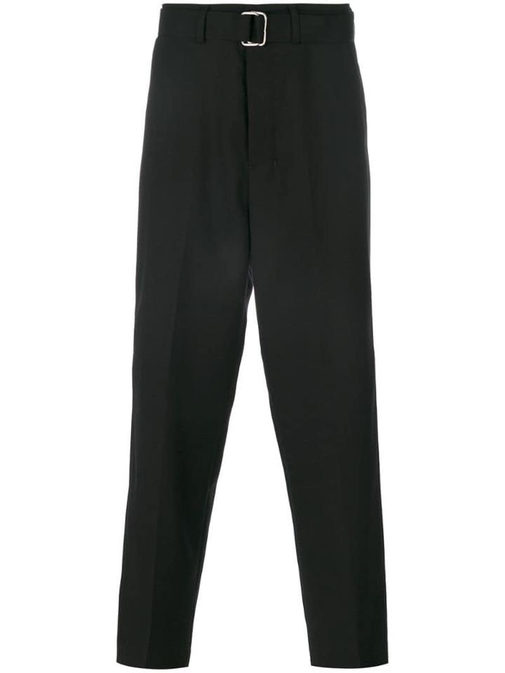 Ami Paris Box Pleated Wide Trousers - Black