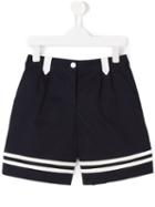Dolce & Gabbana Kids Striped Hem Shorts, Girl's, Size: 6 Yrs, Blue