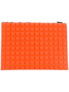 No Ka' Oi Large Grid Textured Pouch - Yellow & Orange