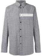 Givenchy Zip Detail Gingham Shirt, Men's, Size: 40, Black, Cotton