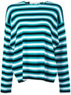 Ports 1961 - Raw Edge Striped Top - Women - Cotton/polyester/viscose - M, Black, Cotton/polyester/viscose