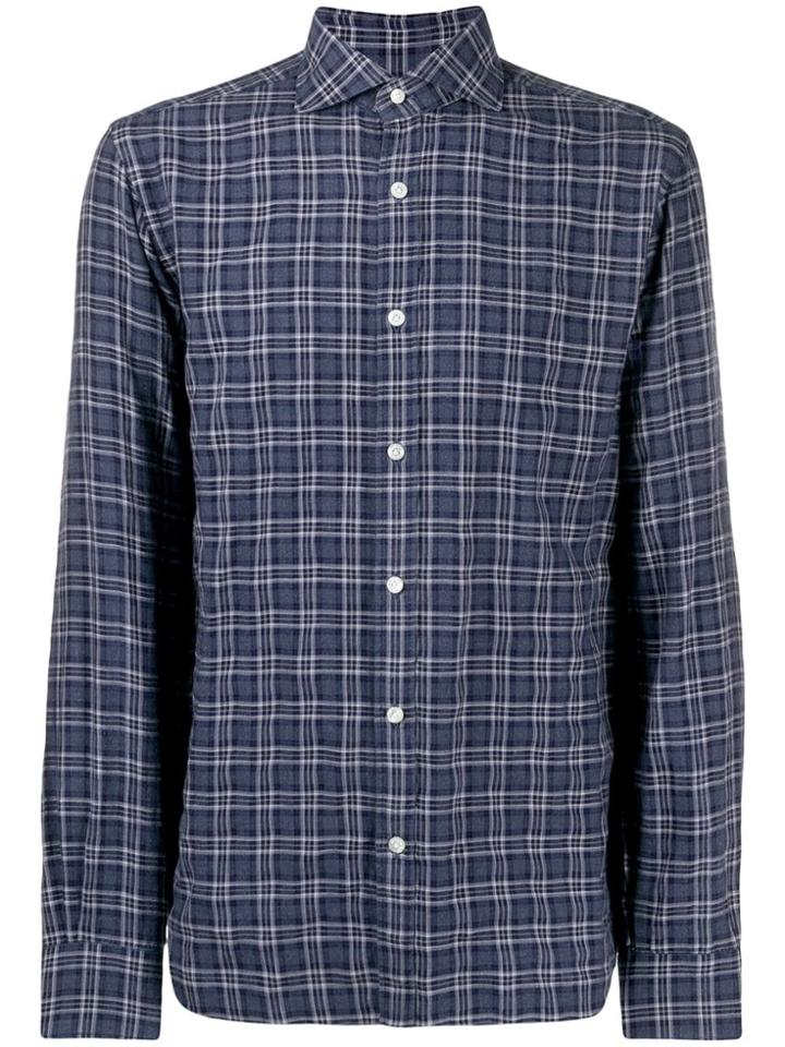 Barba Check Shirt - Blue