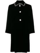 Miu Miu Embellished Collar Coat - Black