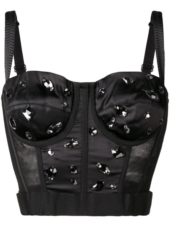 Dolce & Gabbana Tulle Bustier Top - Black