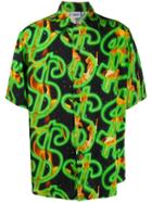 Sss World Corp Dollar Print Short Sleeve Shirt - Black
