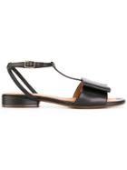 Chie Mihara T-strap Flat Sandals - Black