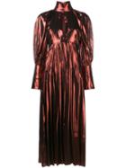 Ellery Metallic Maxi Dress, Women's, Size: 14, Yellow/orange, Silk/polyester