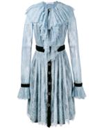 Philosophy Di Lorenzo Serafini Lace Ruffle Shirt Dress, Women's, Size: 42, Blue, Nylon/polyester