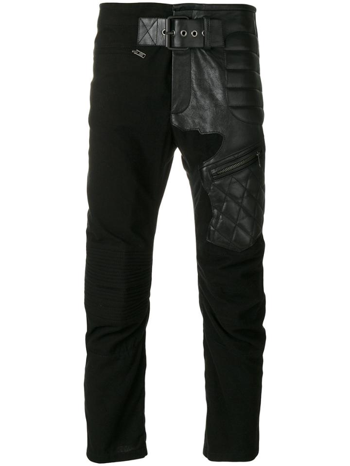 Haider Ackermann Leather Biker Patch Trousers - Black