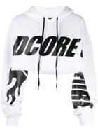 Mia-iam Flamingo Destroy Cropped Hoodie - White