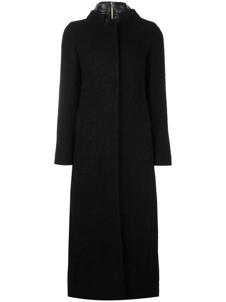 Herno Single Breasted Coat, Women's, Size: 42, Black, Polyamide/polyester/virgin Wool/mohair