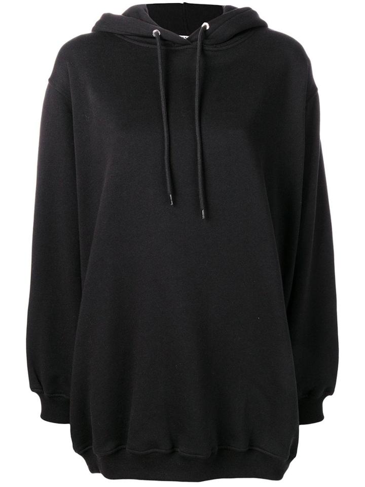 Msgm Oversized Hooded Sweatshirt - Black