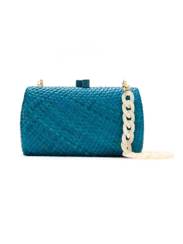 Serpui Raffia Clutch - Blue