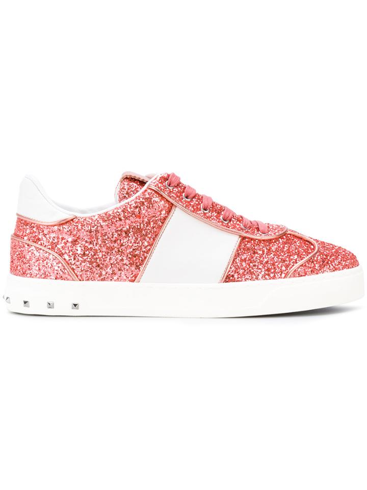 Valentino Flycrew Glitter Sneakers - Pink & Purple