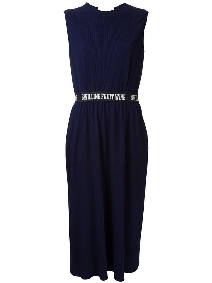 Muveil - Shift Mid Dress - Women - Cotton/polyester - 38, Women's, Blue, Cotton/polyester