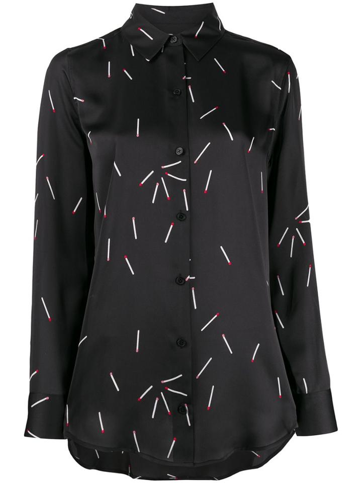 Equipment Matchstick Print Shirt - Black