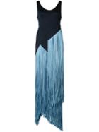 Galvan Fringed Long Dress, Women's, Size: 36, Blue, Polyamide/spandex/elastane/viscose